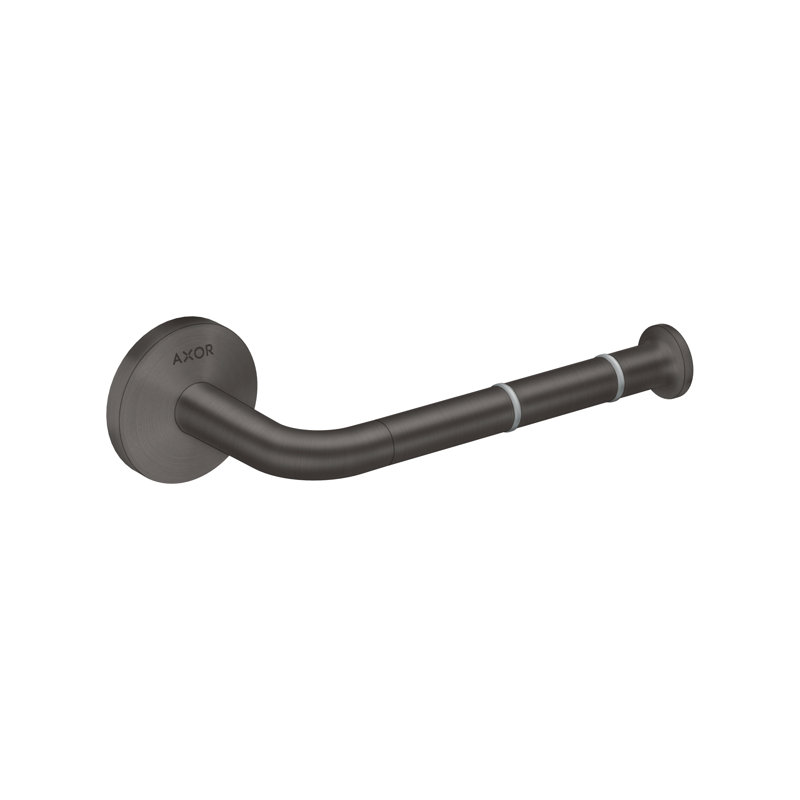 Universal Circular Wall Mount Single Post Toilet Paper Holder, Brushed Black Chrome