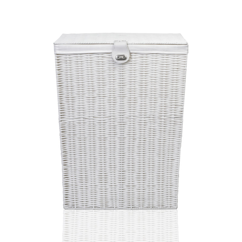 Hand Woven Plastic Laundry Hamper with Handles, 58"H x 45"W x 32"D