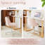 Modern Teddy Fleece Desk Chair Ergonomic Vanity Chair Small Office Chair with Wheels for Home Office-493346646