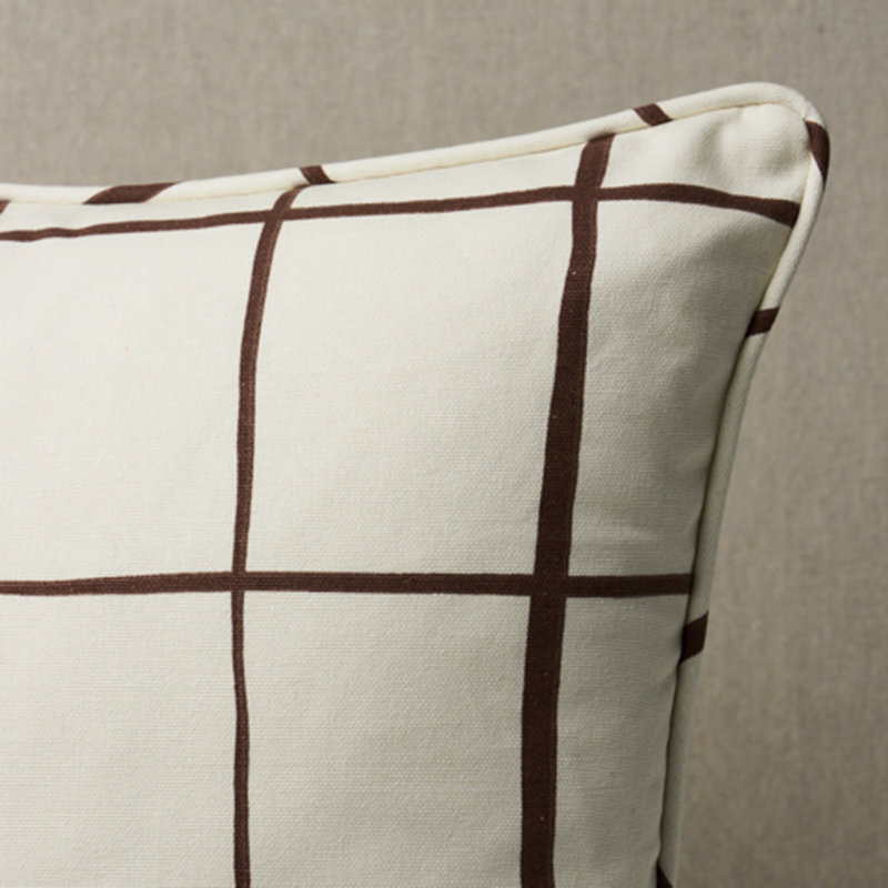 Schumacher x Miles Redd Painterly Windowpane Pillow, 22" x 22"