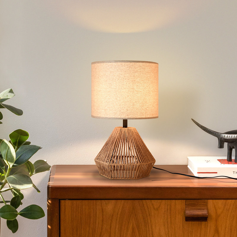 18.1" Boho Rattan table Lamps