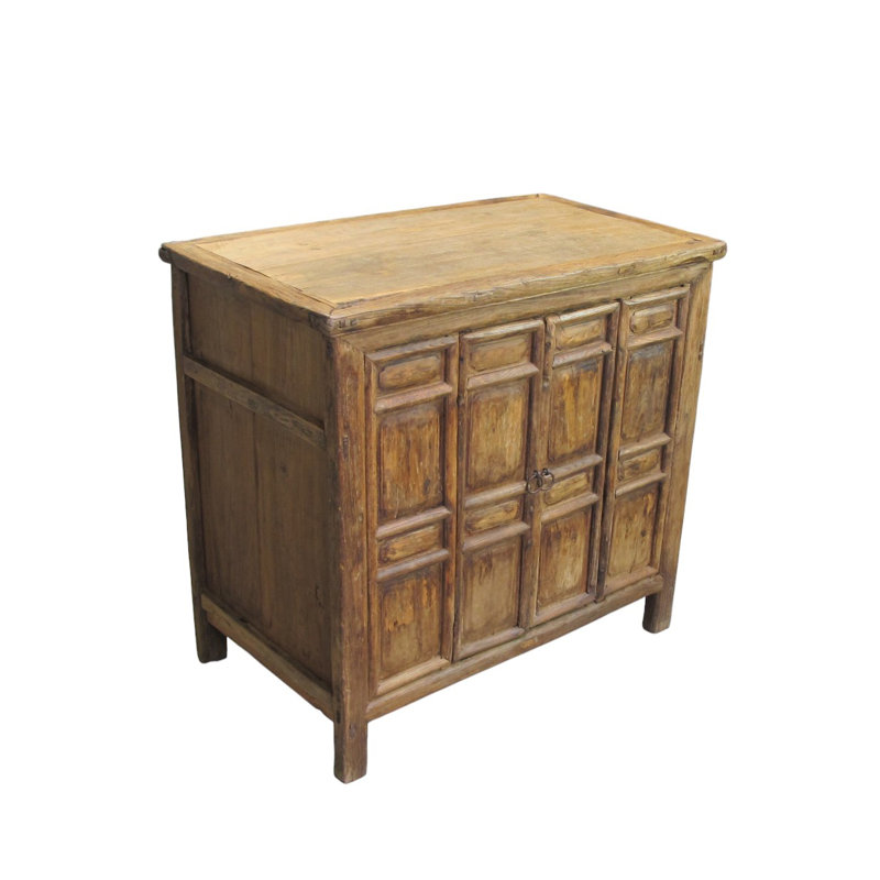Ming-Style 4 Panel Elm Cabinet
