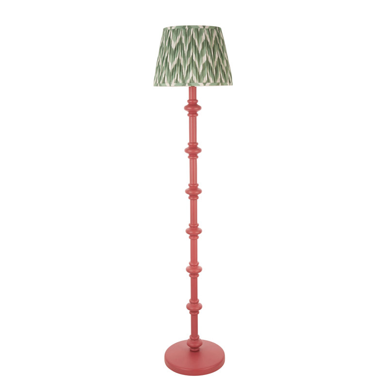 Carnaby 158cm Traditional Floor Lamp, Green/White, Pink