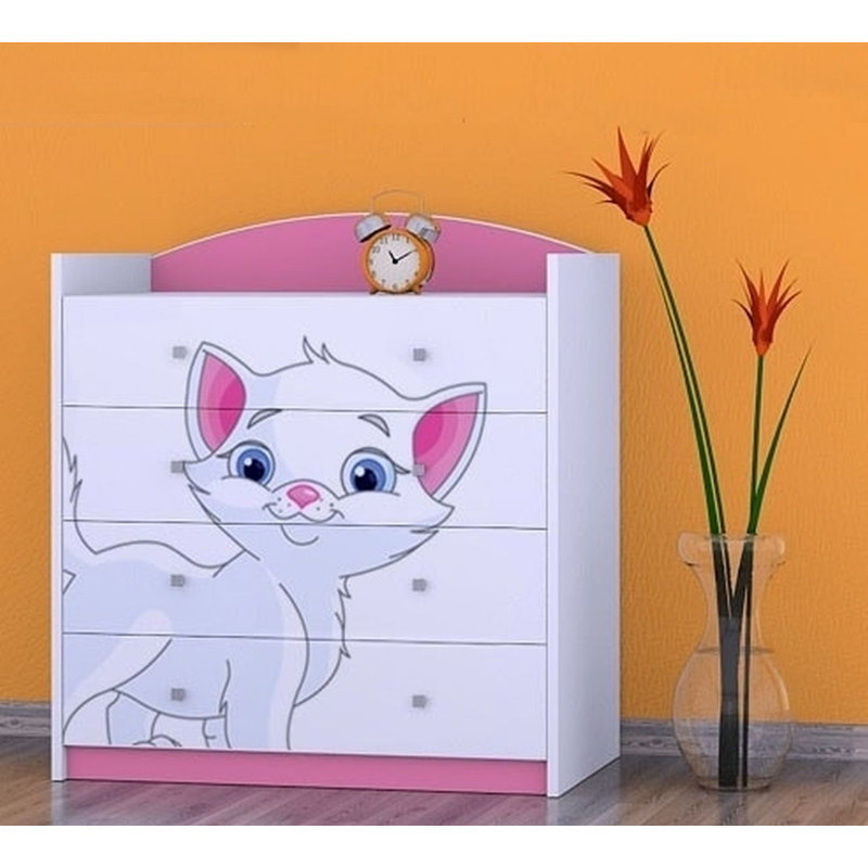 Nickelson Kids 4 - Drawer Chest, Pink