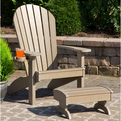 Aatikah Polywood Adirondack Chair with Ottoman