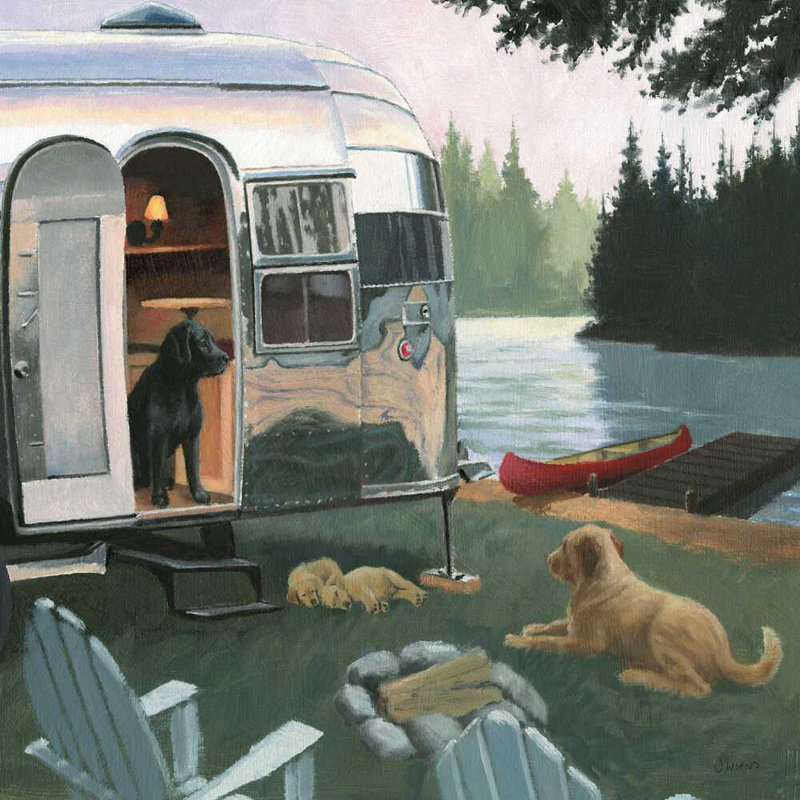 " Canine Camp " by James Wiens Painting Print, 30" H x 30" W