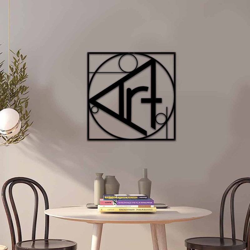 Accessoire mural élégant en métal, finition noire, 19,3 po x 19,3 po | 100% métal, épaisseur: 0,06 pouce | Conception murale facile, parfaite pour les décors modernes et les intérieurs élégants