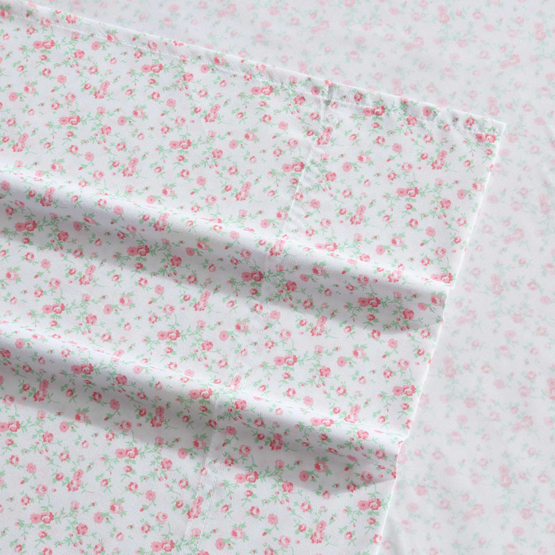 Full Black Floral Microfiber Sheet Set