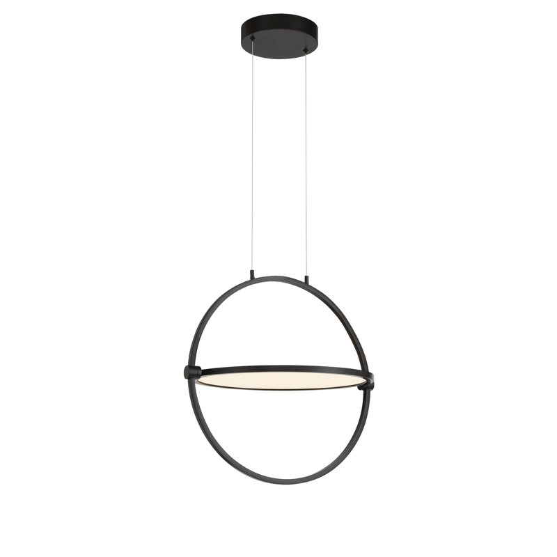 Luminaire suspendu charbon 1 lumière Jaceline, H 139,75 po x l 18,38 po x P 15,63 po