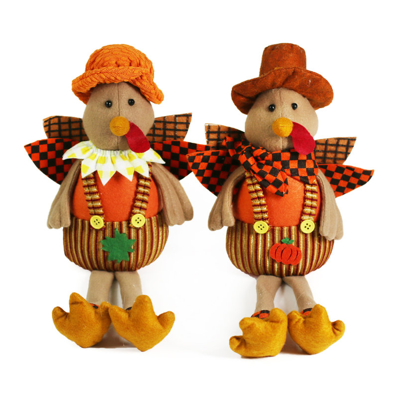 Bibana Thanksgiving Bird Stuffed Holiday Accent