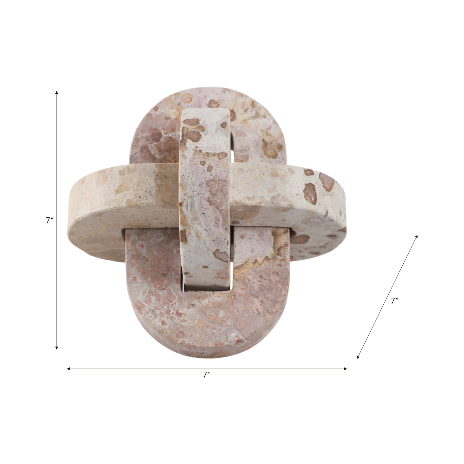 Genuine Marble Knot Sculpture, 7" H x 7" W x 7" D