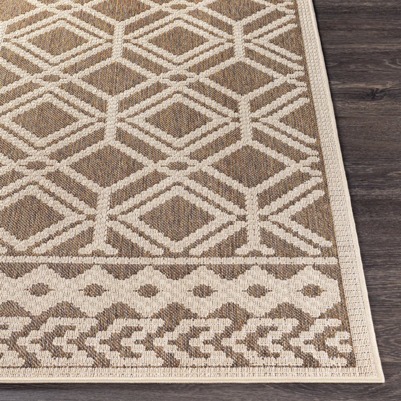 Arriona Geometric Indoor / Outdoor Rug, Rectangle 6'7" x 9'