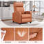 Fauteuil inclinable en cuir PU avec support lombaire, mousse haute densité rembourrée, dossier et repose-pieds réglables pour le cinéma maison et le salon