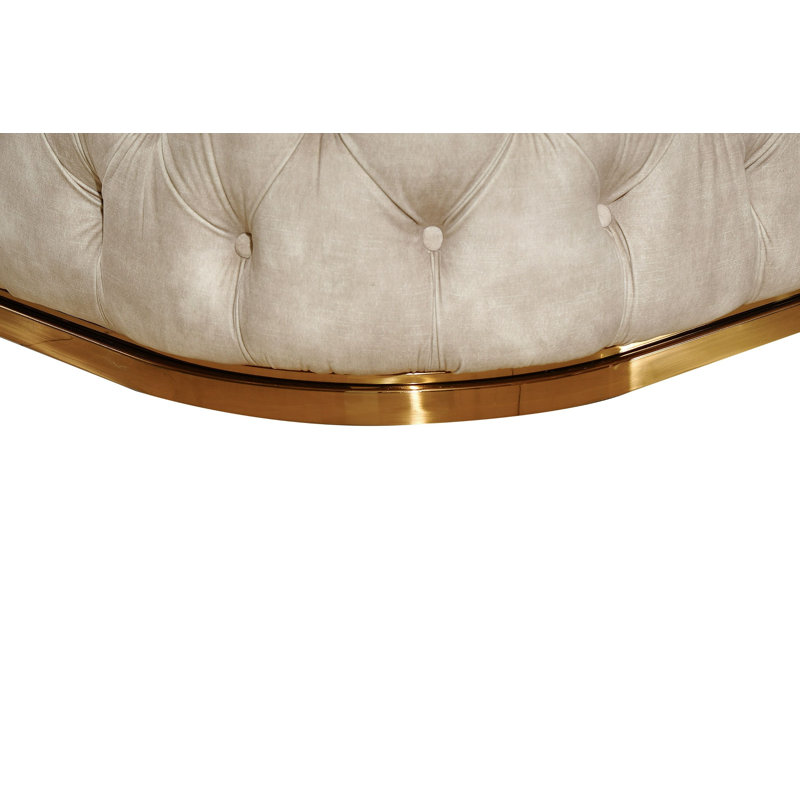 Ensemble de salon 3 pièces Khristy, Velours beige