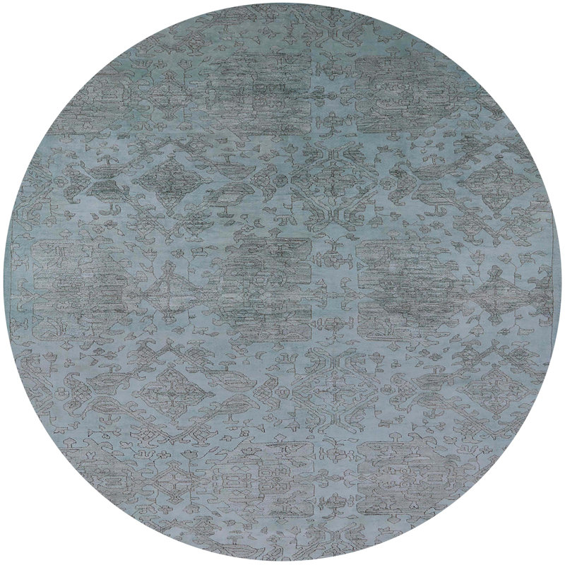 Geometric Indoor Rug, Round 3'