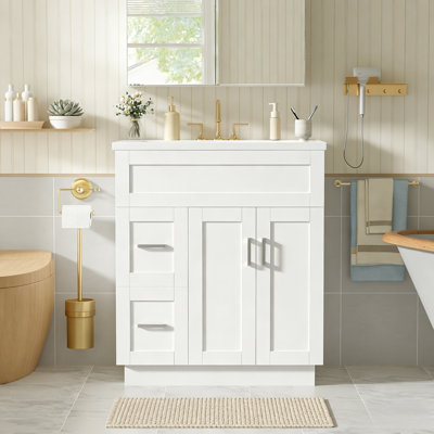 30-inch Bathroom Vanity With Adjustable Shelf
