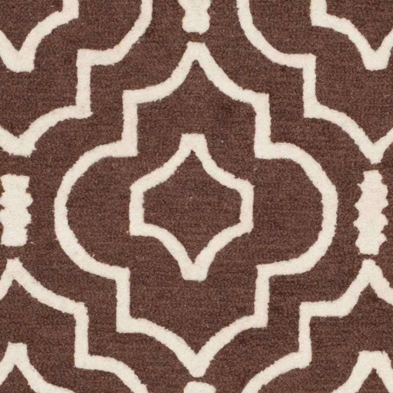 Elegant Cambridge Dark Brown & Ivory Hand-Tufted Wool Rug 8' x 10'