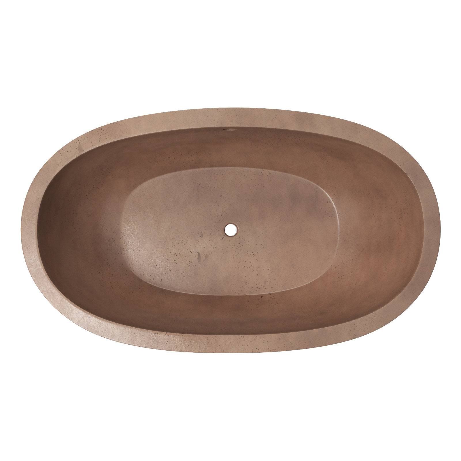 Avalon NativeStone Concrete Freestanding Oval Soaking Bathtub, 21" H x 36" W x 62" L, Terracotta