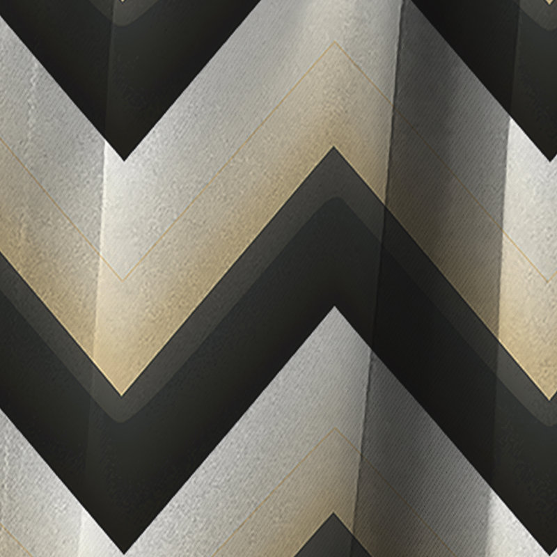 Monochromatique Chevron Motion I - Rideau à chevrons - Rideau occultant à chevrons - 1 panneau, L 52 po x L 120 po