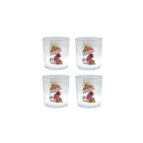 Monkeys and Parasols Suite of 4 Double Old Fashioned Glasses