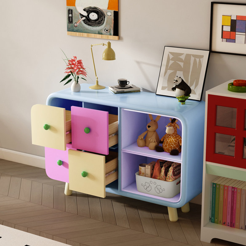 Modern Minimalist Entryway Cabinet, Blue