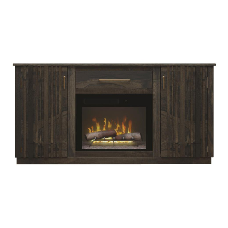 Dark Mezquite 1 Drawer, 2 Doors Fireplace TV