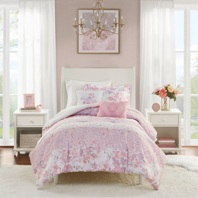 Ensemble d'édredon à motif floral à motif cachemire double / grand