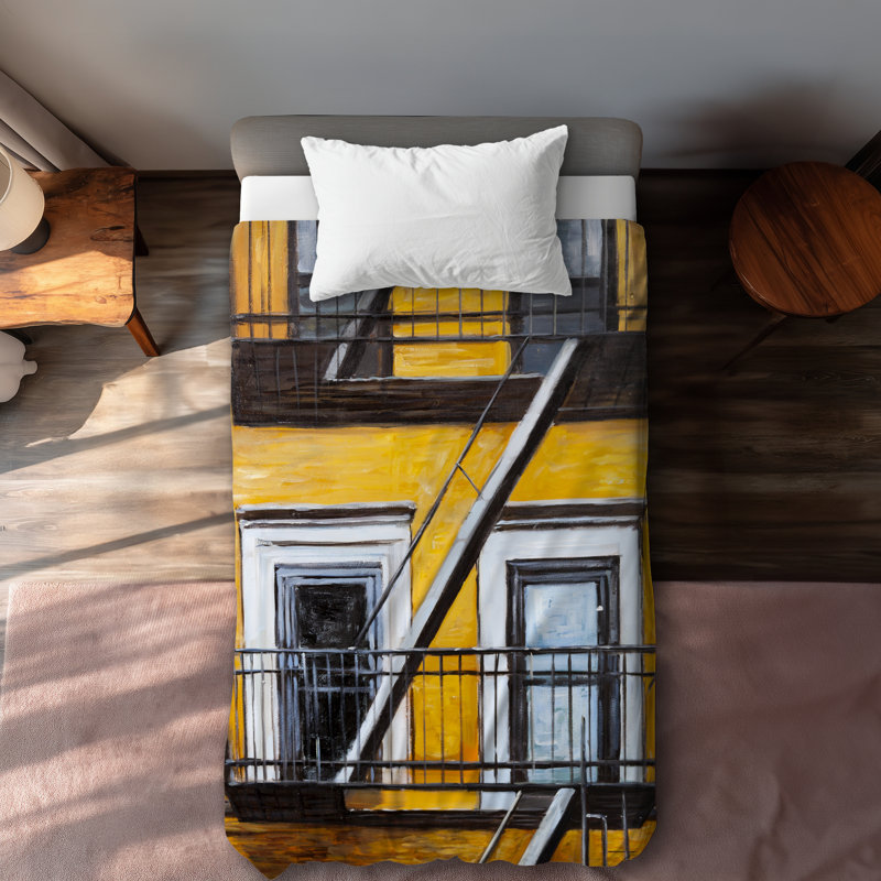 Building Old Fire Escape Duvet Cover | Cities Building Decor