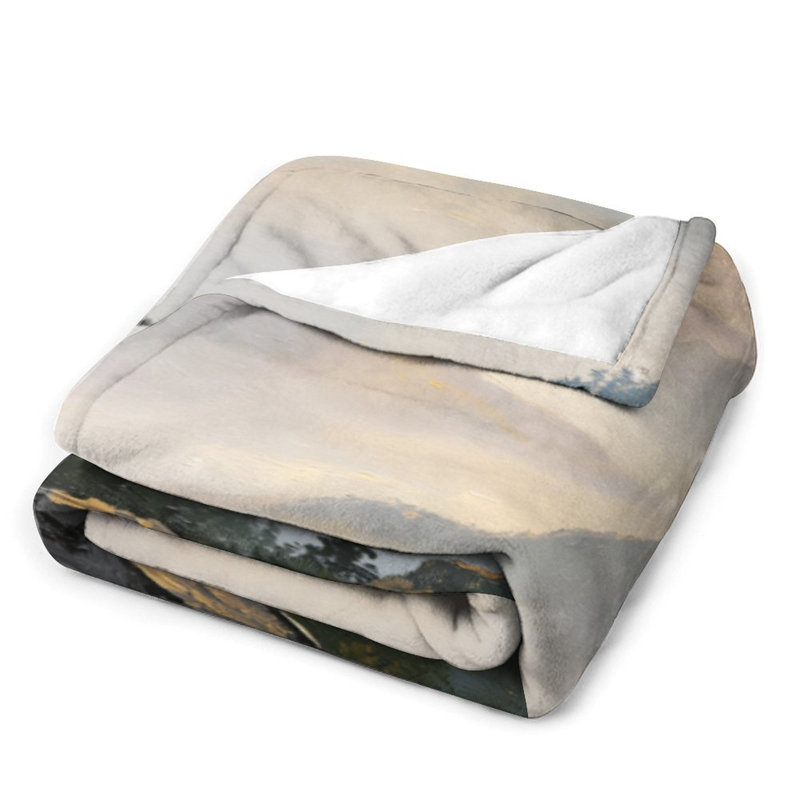 Jeté en flanelle Misty Pine Sunrise Luxury, 40 po x 50 po