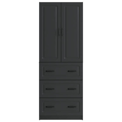  Cabinet Set 2 Pcs Engineered Wood Modern Storage Solution Sliding Door