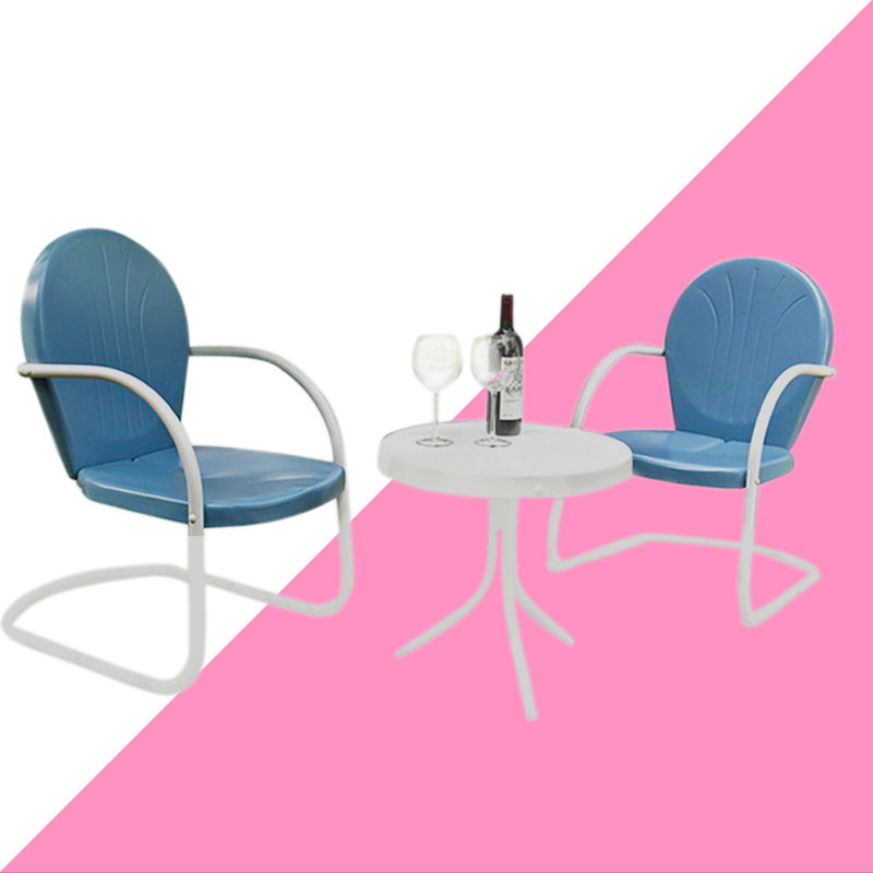 Burley Metal 2 - Person Seating Group, Sky Blue Gloss