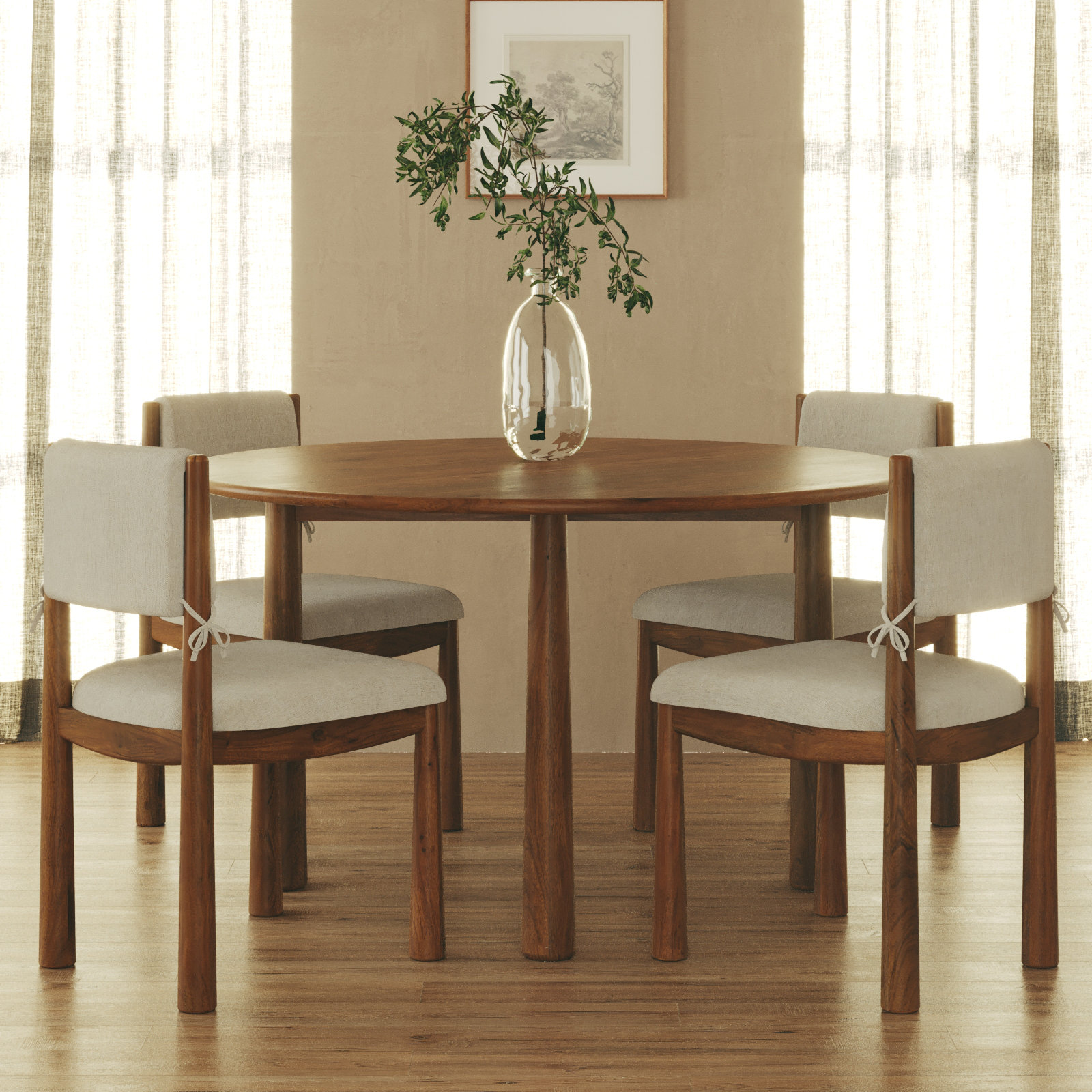 Cilley 4 - Person Solid Wood Dining Set