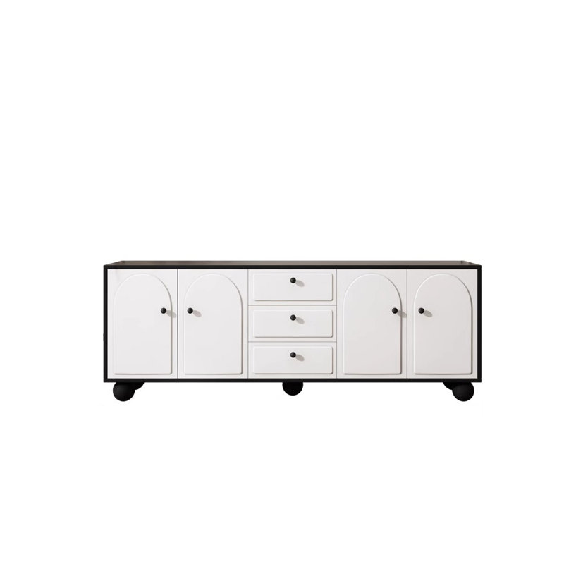 Meuble télé rétro de style français, Noir / blanc
