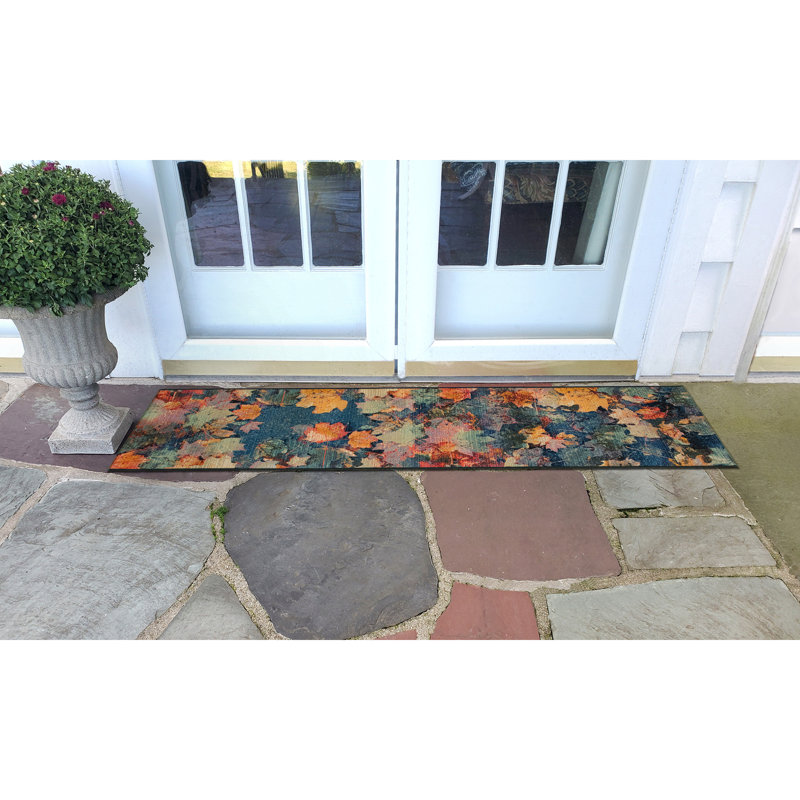 Tapis d'intérieur / extérieur multicolore Annig, Tapis de couloir : 1 pi 11 po x 7 pi 6 po