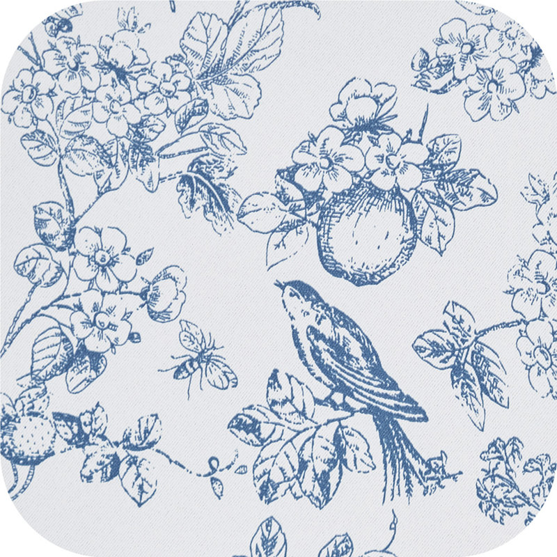 Rideaux occultant avec passe-tringle, L 50 po x L 96 po, Bleu floral