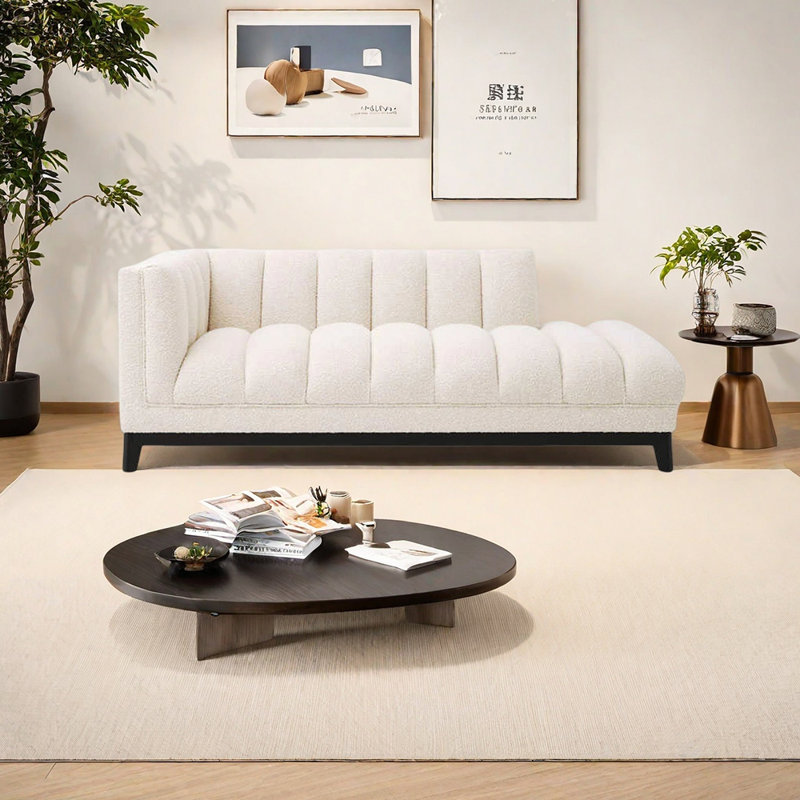 Chaise longue en polaire agneau Sleek Comfy, Orienté à gauche (vu de face)