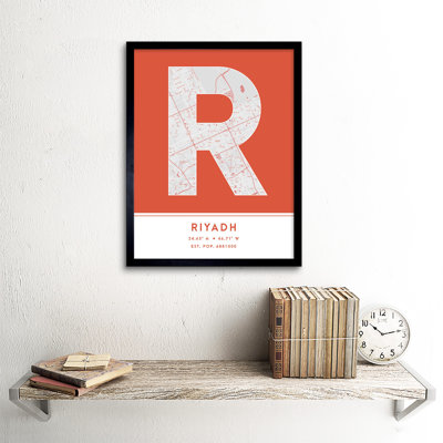 Riyadh City Map Riyadh Saudi Arabia City Map - Single Picture Frame Typography