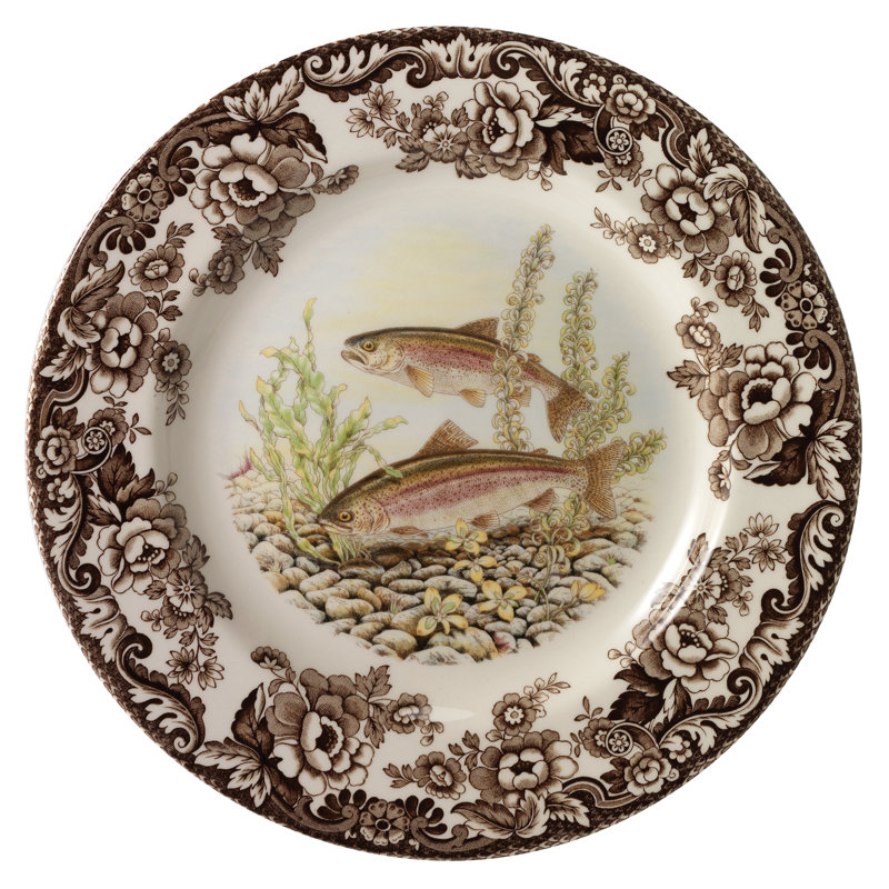 Spode Woodland Fish Dinner Plate 10.5" Trout
