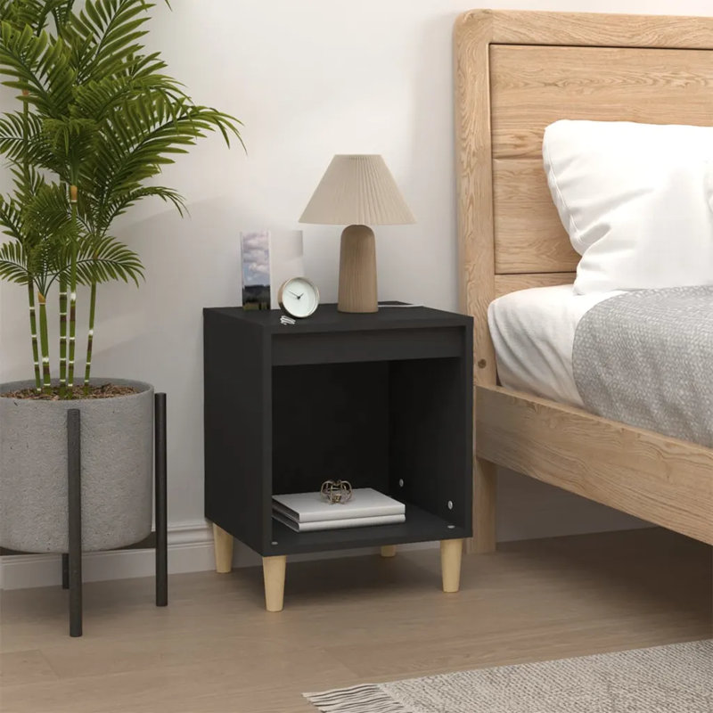 Foreman 40cm W Bedside Table, Black, Individual