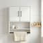 Armoire de salle de bain murale avec barre à serviettes, armoire de rangement blanche-458910958