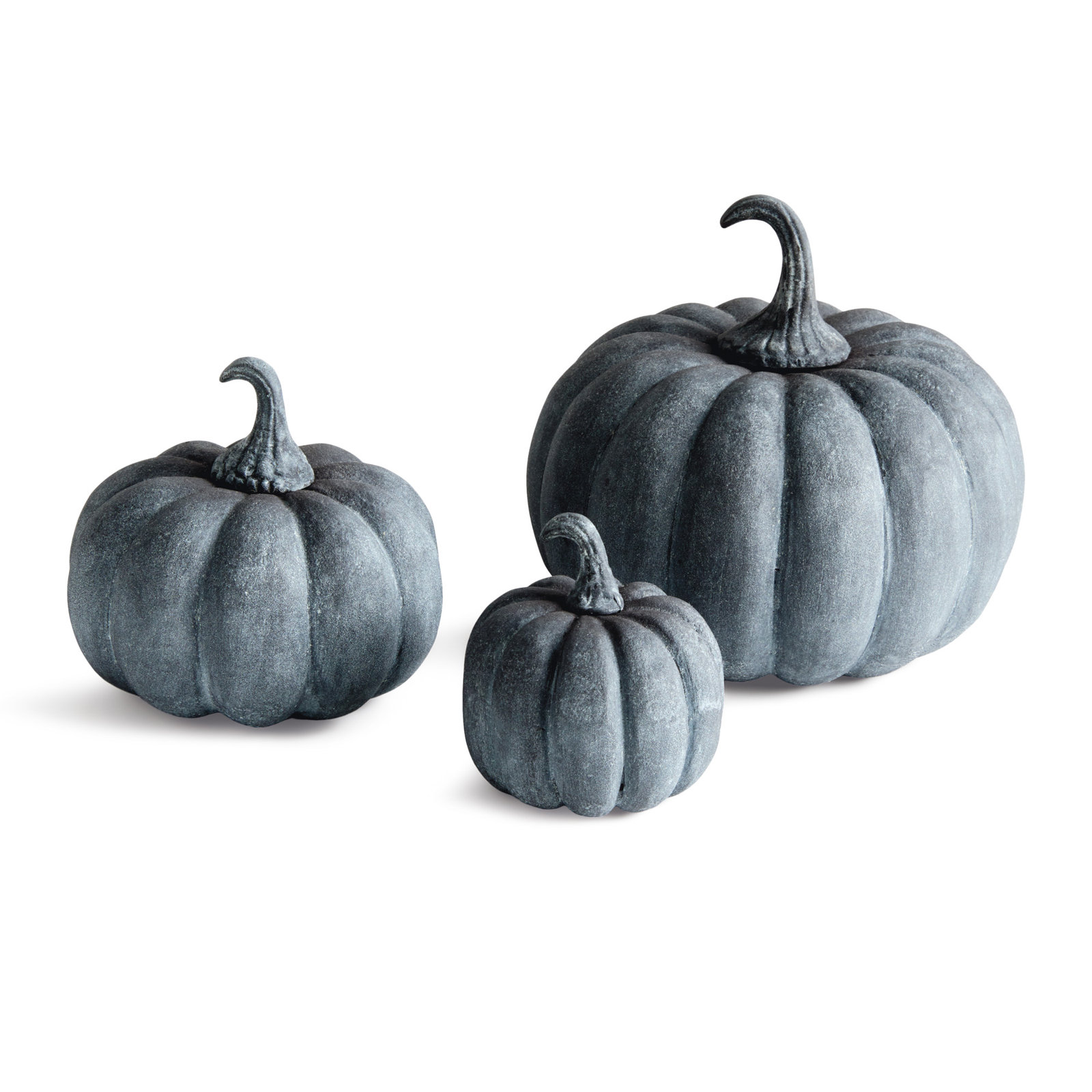 SCULPTED PUMPKINS Set of 3, Gray