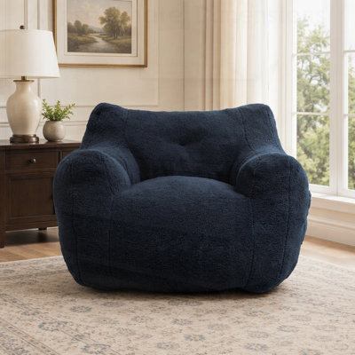 Pouf confortable en mousse haute densité avec accoudoirs pour adultes, idéal pour la détente et polyvalent pour le salon et la chambre.