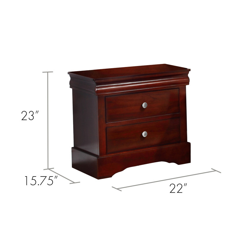 Louis Philip Nightstand, Dark Cherry