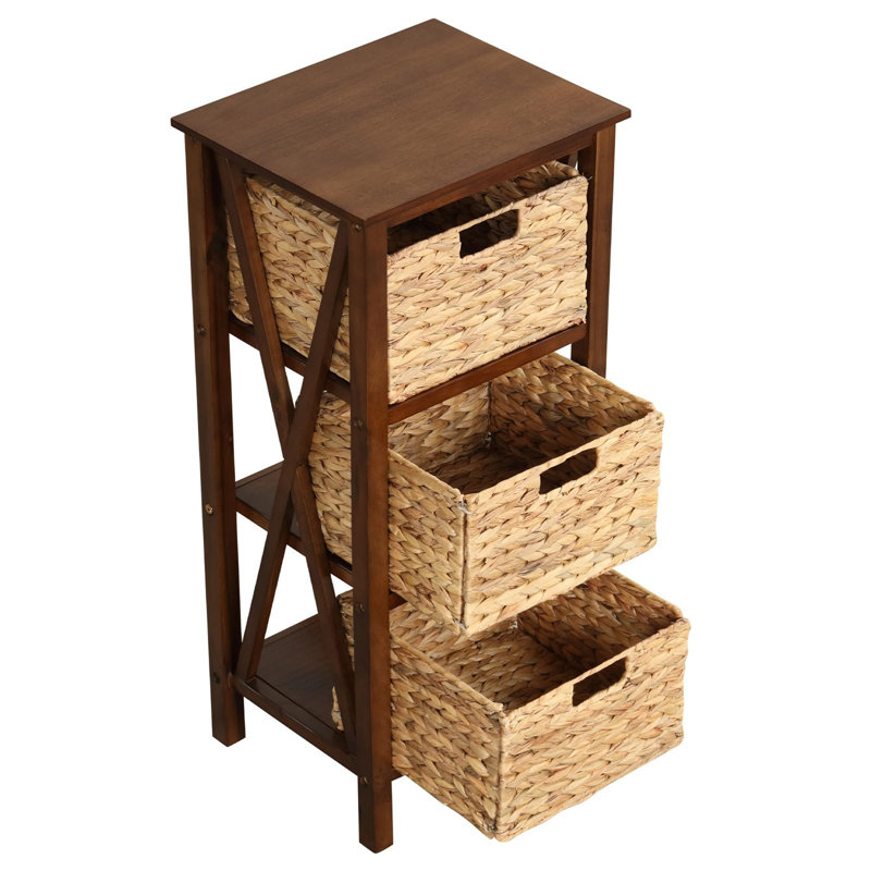Blodwyn Metal Bedside Table, Brown