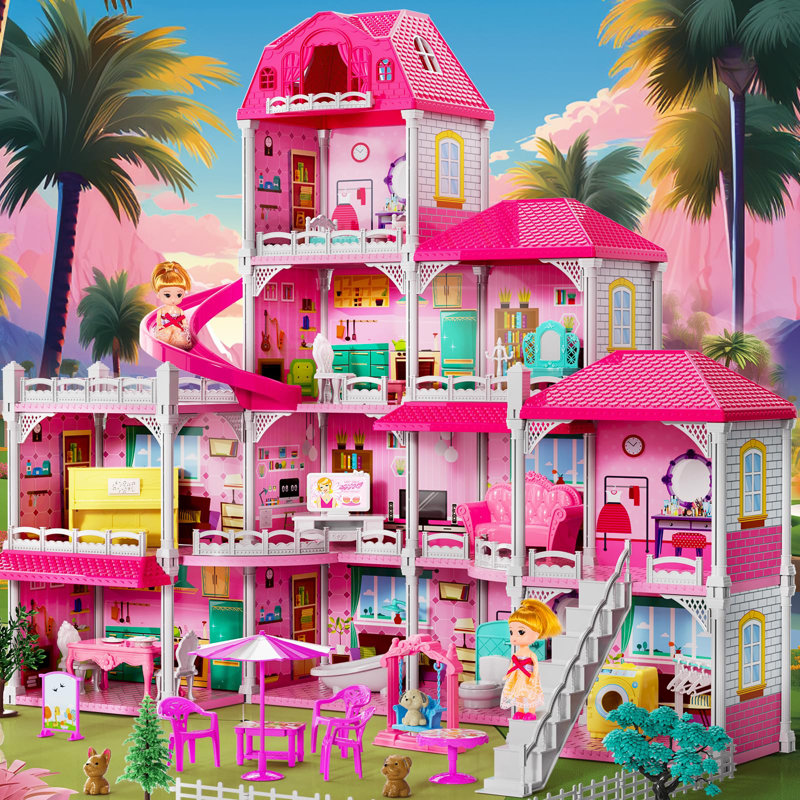 Dream Villa Dollhouse With 11 Rooms - Assembling Toy For Kids Ages 3+ - Fun Indoor Playset For Girls - Encourages Creativity And Imagination