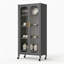 Armoire de rangement de 65 pouces; Présentoir en métal à 6 niveaux avec portes transparentes, tablettes réglables et roulettes; une solution de garde-manger pour les cuisines, les salons et les salles à manger; gris.