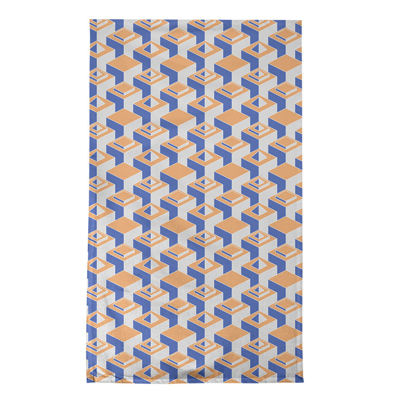 Patricia Geoffrey Tea Towel Kitchen Towel, Tan/Purple/White, Poly Twill