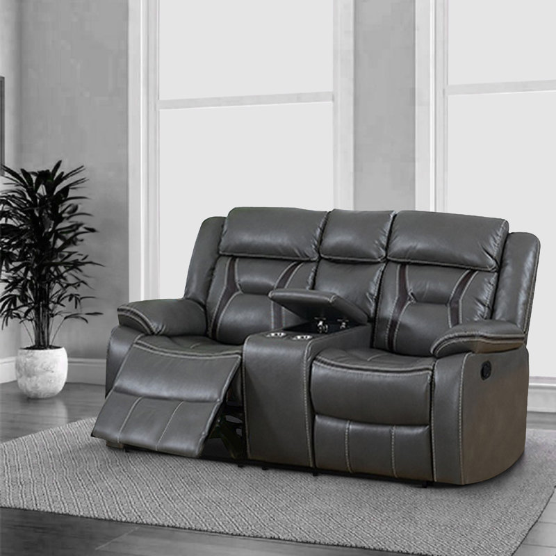 Adley 37" Pillow top Arm Reclining Loveseat, Gray