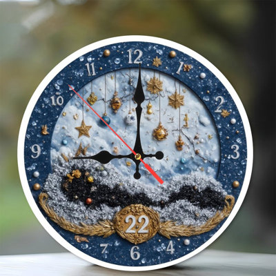 Enneigé-Horloge-Face-Avec-Ornements-22