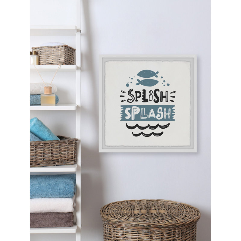 Bath Time Fun - Single Picture Frame Print, 45cm H x 45cm W x 3.81cm D